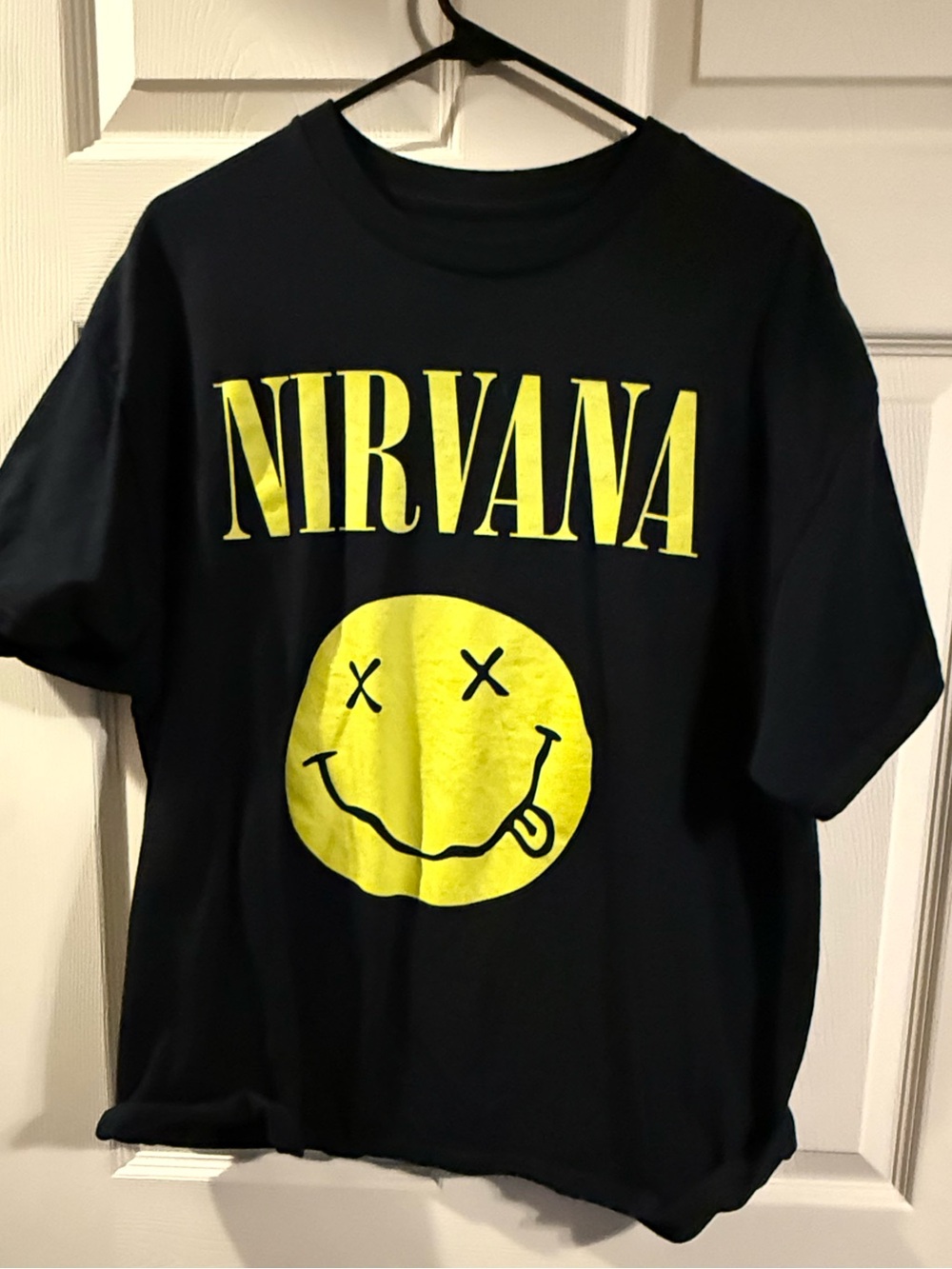 NIRVANA Black Tee with Yellow Block Graphic